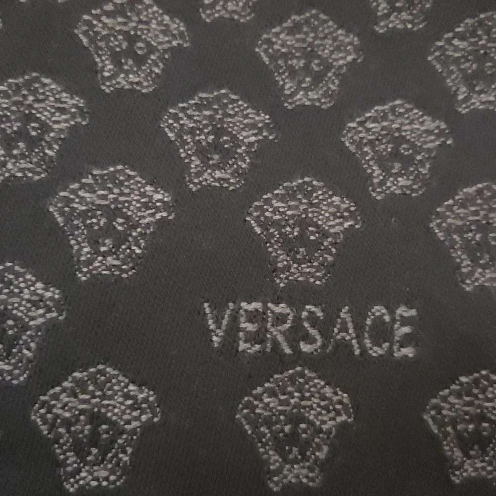 Versace Black/Grey Medussa Head Logo Wool Scarf